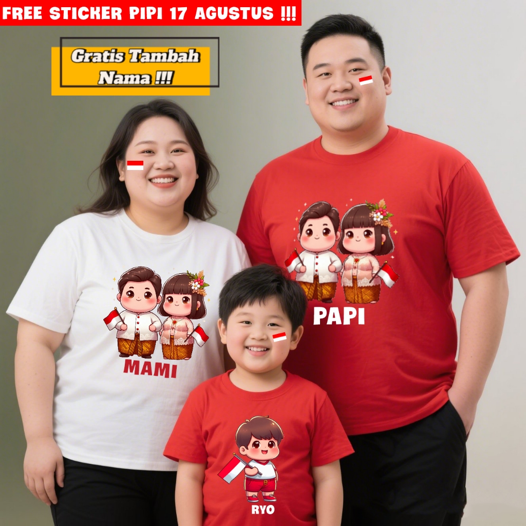 HOONEYBEE - KAOS MERAH PUTIH JUMBO SIZE KAOS 17 AGUSTUS KAOS WANITA KAOS PRIA 17 AGUSTUS