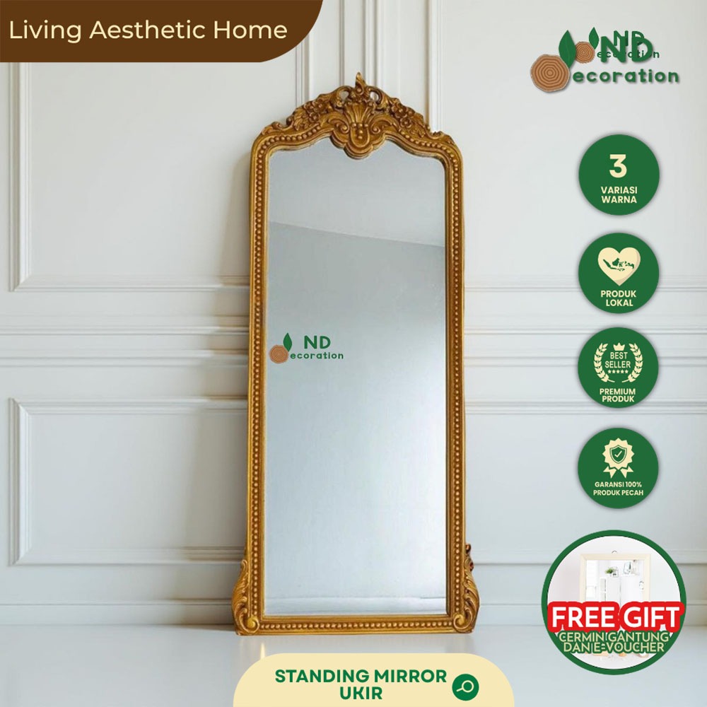 Standing Mirror Ukir kila 180x70cm / Mirror Sign Wedding / Wedding Sign Mirror