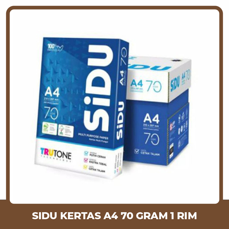 

UTB SIDU Kertas HVS A4 70 Gram 1 Rim Kertas Fotocopy