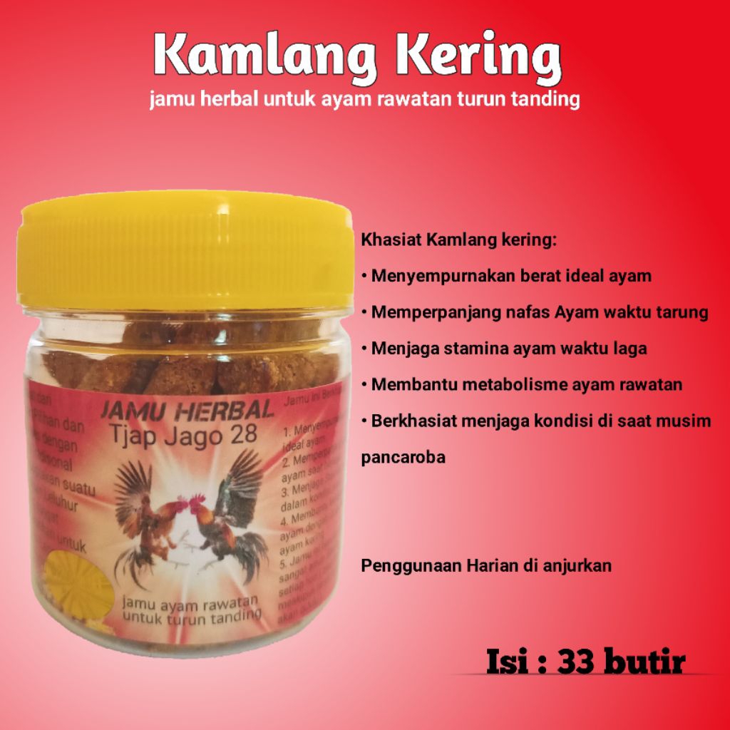 Kamlang kering khusus Ayam Aduan untuk segala jenis Ayam