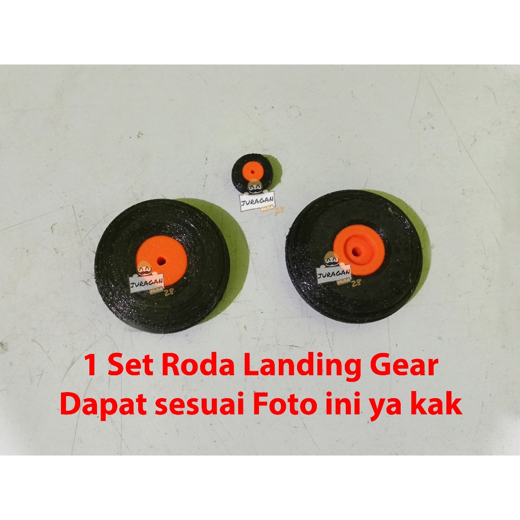 Set Roda untuk Landing Gear Pesawat RC Gabus Model 2