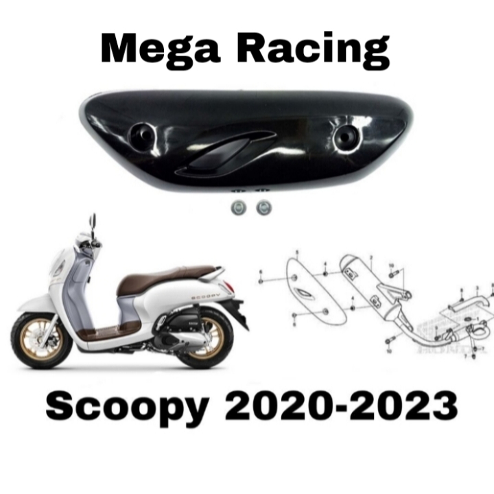 Pelindung Knalpot Scoopy 2020 - 2023 Cover Tutup Penutup Tameng Muffler Knalpot Honda Scoopy / cover