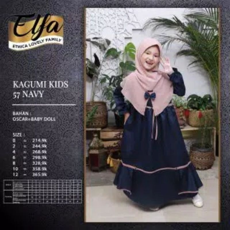 ETHICA KAGUMI KIDS 57 NAVY - GAMIS ANAK SET HIJAB