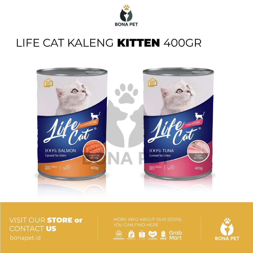Life Cat Kaleng Kitten - Life Cat Kaleng Anak Kucing - 400gr