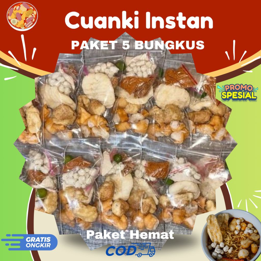 

Cuanki Instan Paket 5bks/pcs, Paket Hemat Jajanan khas bandung