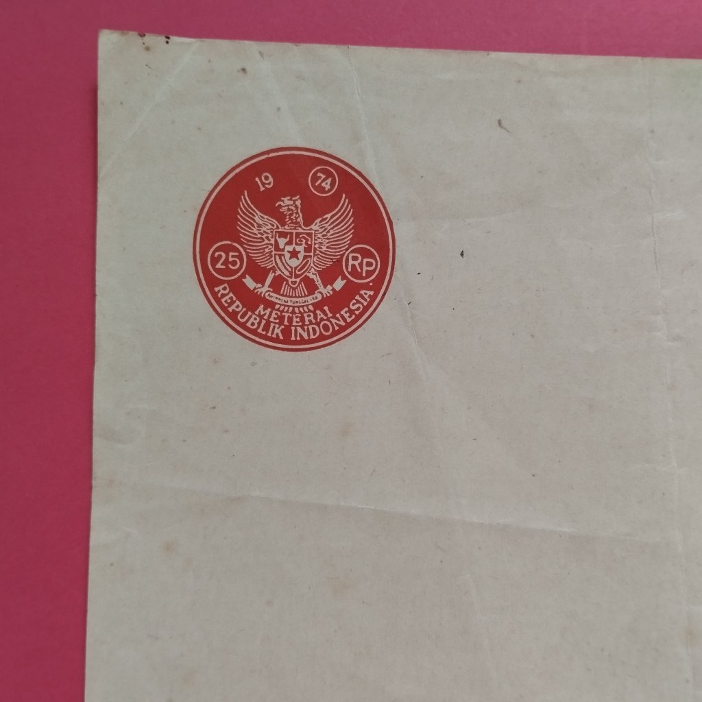 

Kertas Segel Rp 25 Tahun 1974 Single