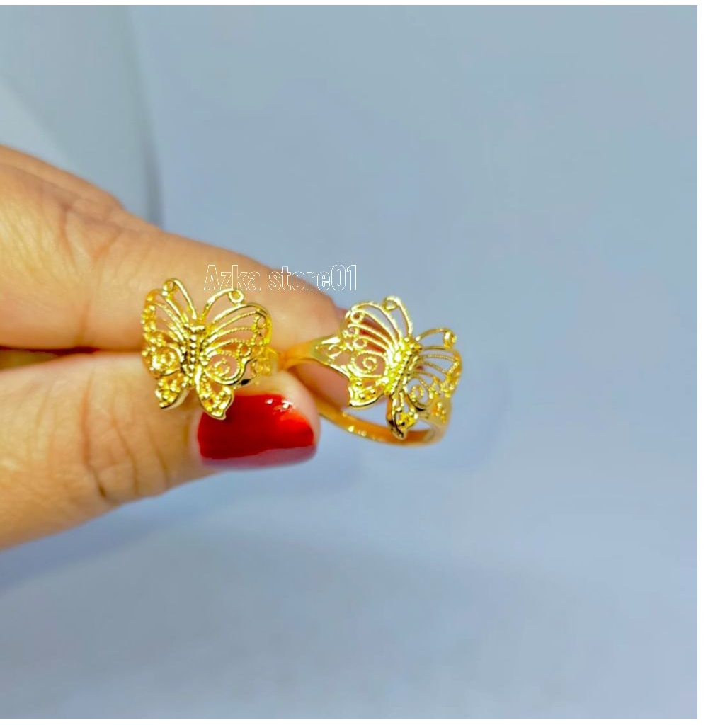 Cincin couple ibu dan anak titanium motif anak besar kecil ukuran