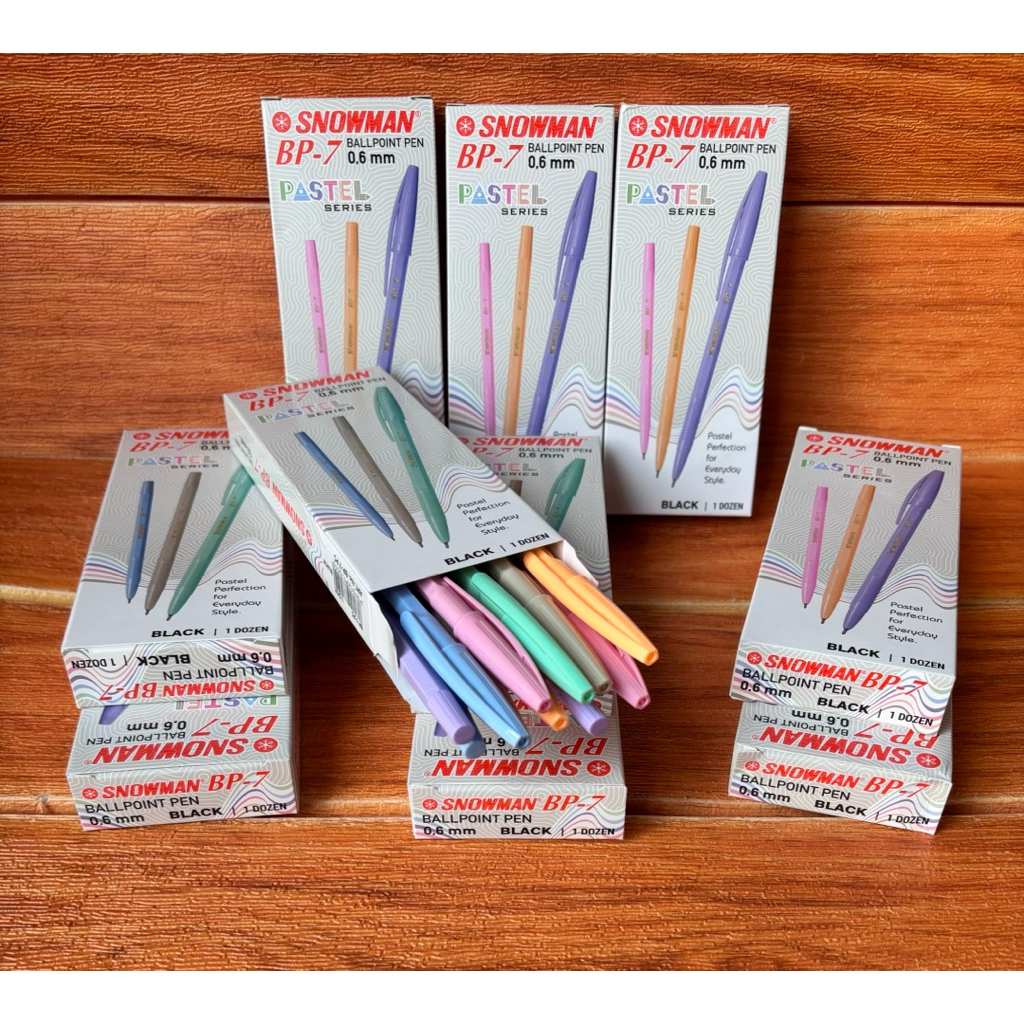 

PENA SNOWMAN BP-7 SERIES PASTEL || 0,6 mm TINTA HITAM