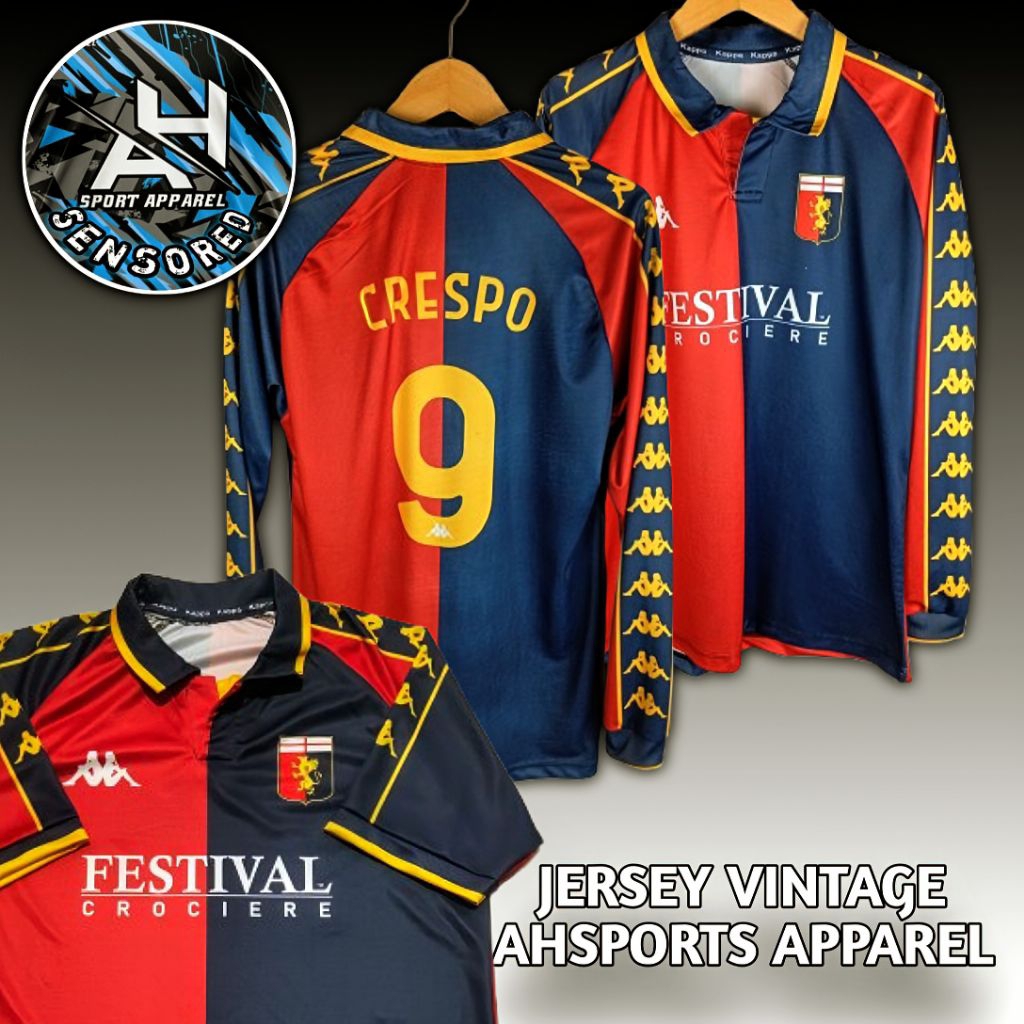 Jersey vintage genoa 1999 home maglia kappa Lengan panjang