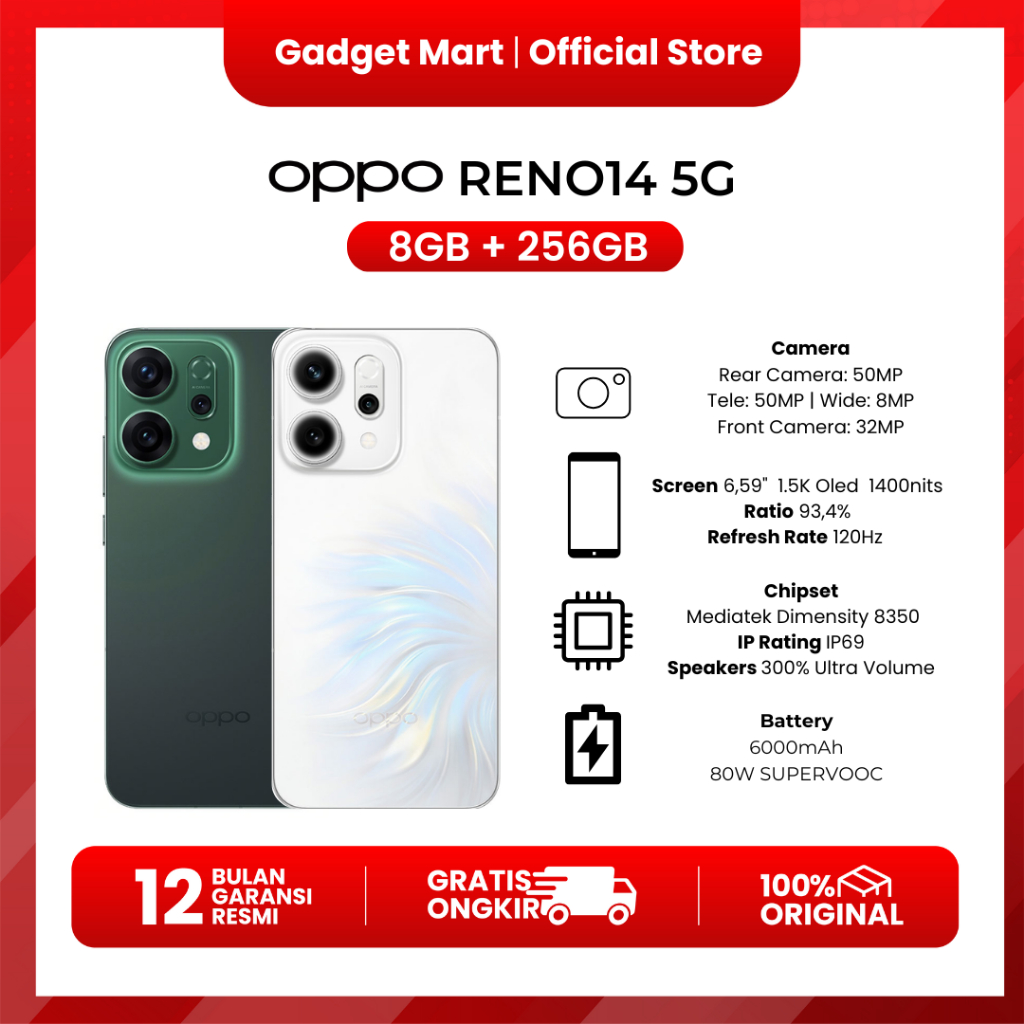 Oppo Reno14 5G - Garansi Resmi
