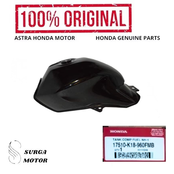 Tengki Tangki Bensin Hitam Motor Honda CB150 Verza 17510K18960FMB 17510-K18-960FMB Tank Comp Fuel NH