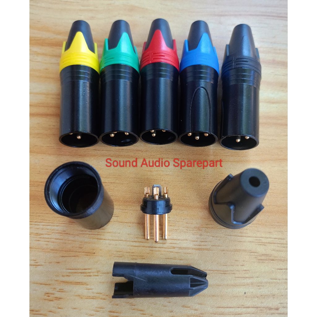 Jack Canon XLR Male Black Gold / Jack Mic Canon XLR Male