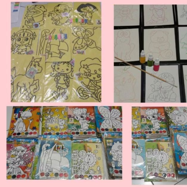 

KANVAS LUKIS, LUKISAN PASIR, MEWARNAI KERTAS