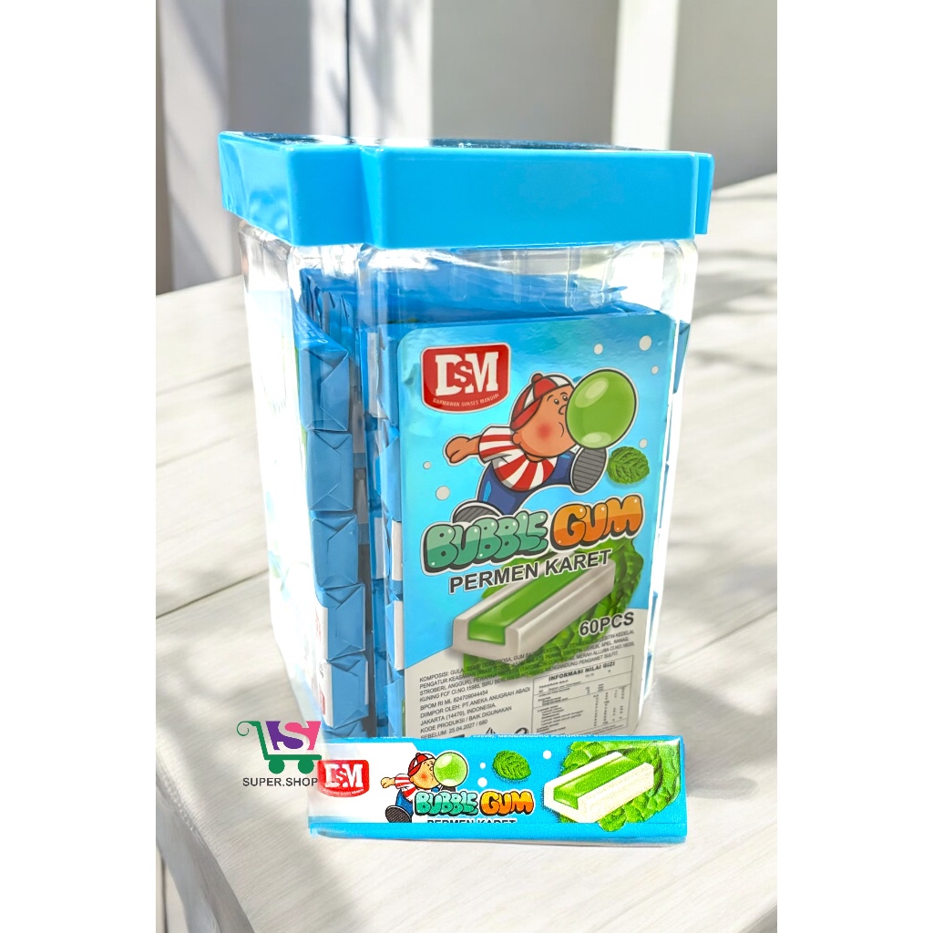 

Bubble Gum Permen Karet Mint Gel Toples (isi 60 pcs)