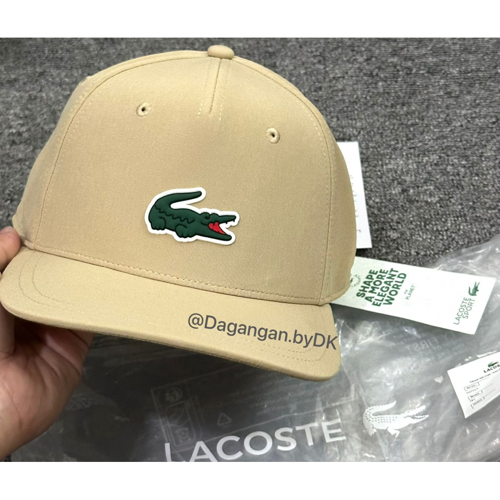 Topi Lacoste Cap 3D Logo Rubber Original 100% Cream Beige