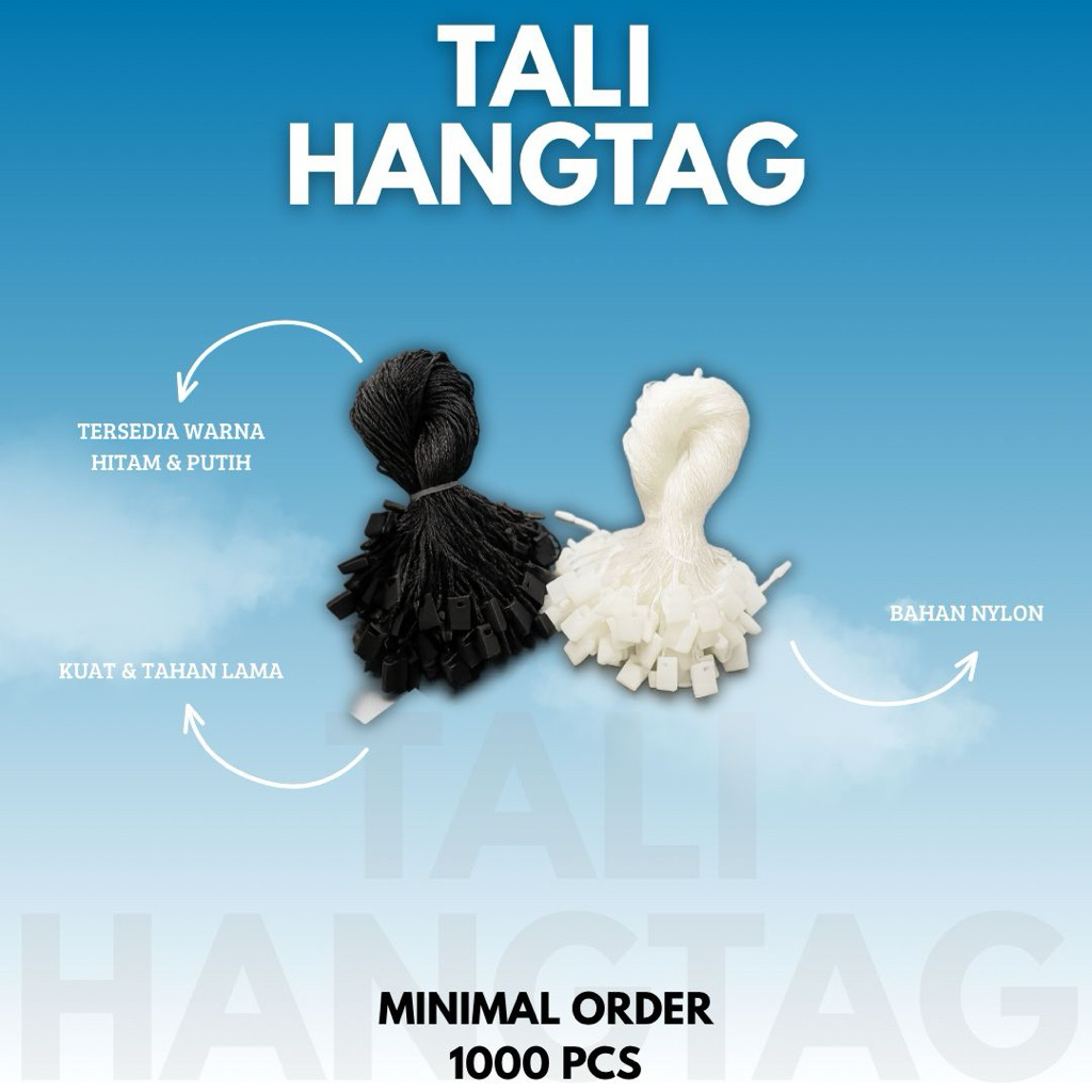 

(minimal order 1.000 pcs)tali hangtag/tali hangtag gantung/nylon/tali hangtag pengikat plastik