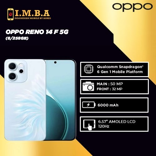 OPPO RENO 14F 5G PENYIMPANAN 8GB/256GB GARANSI RESMI INDONESIA