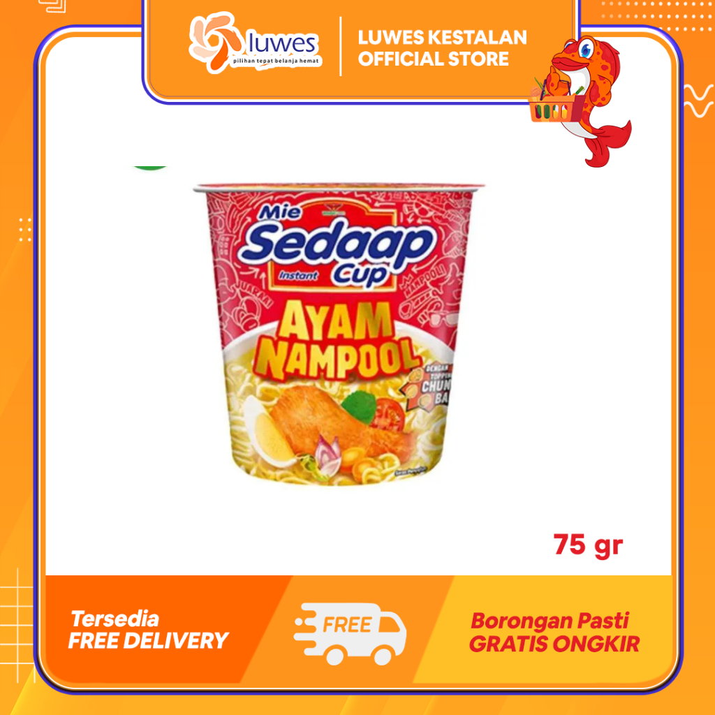

Mie Sedap Instan Cup 75gr Ayam Nampol Rasa Kaldu Yang Lebih Asli & Gurih