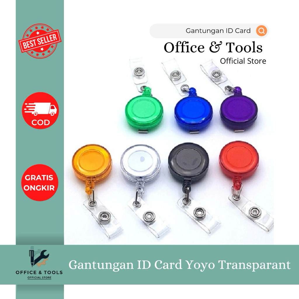 

Gantungan ID Card Yoyo Transparan Aesthetic Holder Kartu Nama Flashdisk Office & Tools