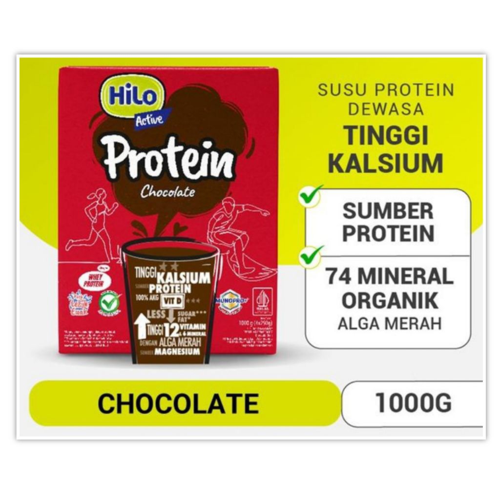 

Hilo Active Chocolate 1000 gr 1 kg Susu Protein Dewasa Tinggi Kalsium