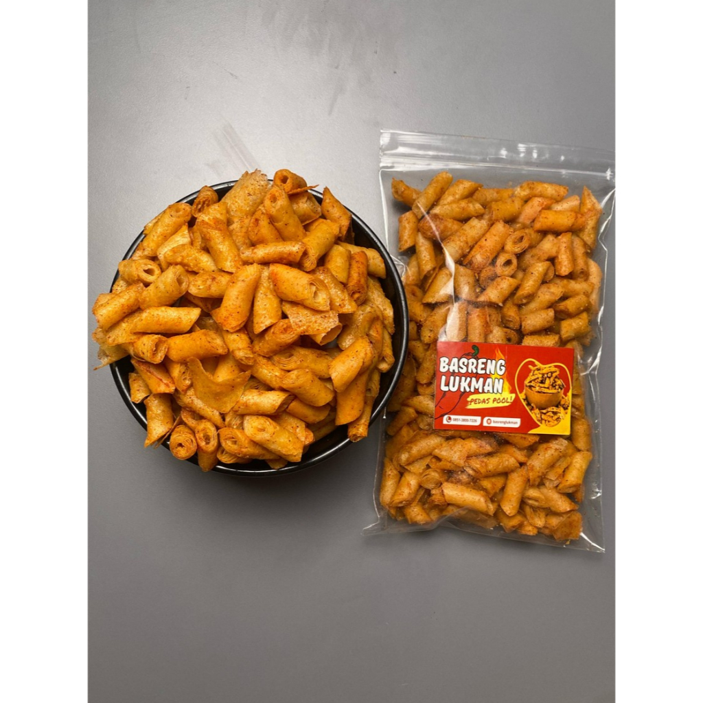 

basreng lukman_keripik lumpiah pedas gurih kriuk renyah kemasan kumplit