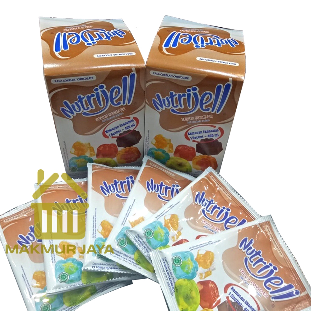 

NUTRIJELL Coklat 1 box Kemasan Ekonomis isi 12 Sachet 10gr - Nutrijel Jelly Powder