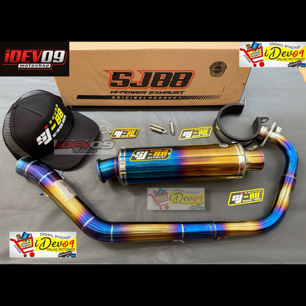 Knalpot Pipa Canister Original Sj88 Tipe New J3 Blue Yellow For Raider Fi 150