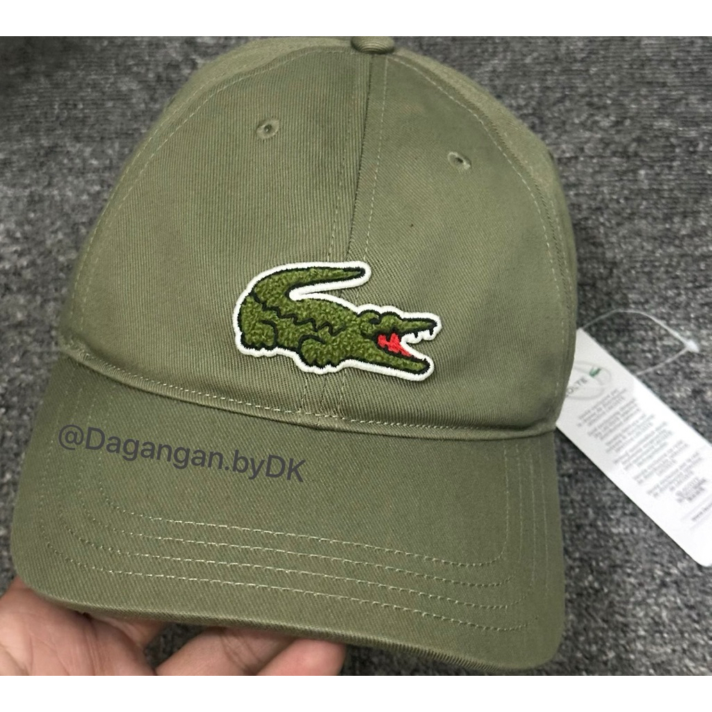 Topi Lacoste Cap Logo 3D Original 100% Green Army