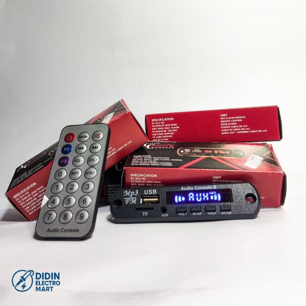 Modul MP3 Bluetooth + Remote - Power 12V - Audio Console