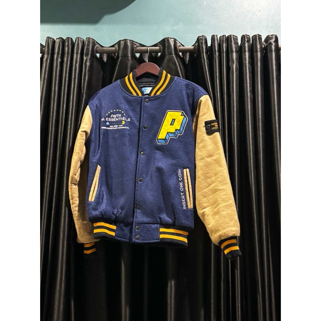 PRELOVED Power Pellet Varsity Jacket Faith Industries size S collab with Pacman