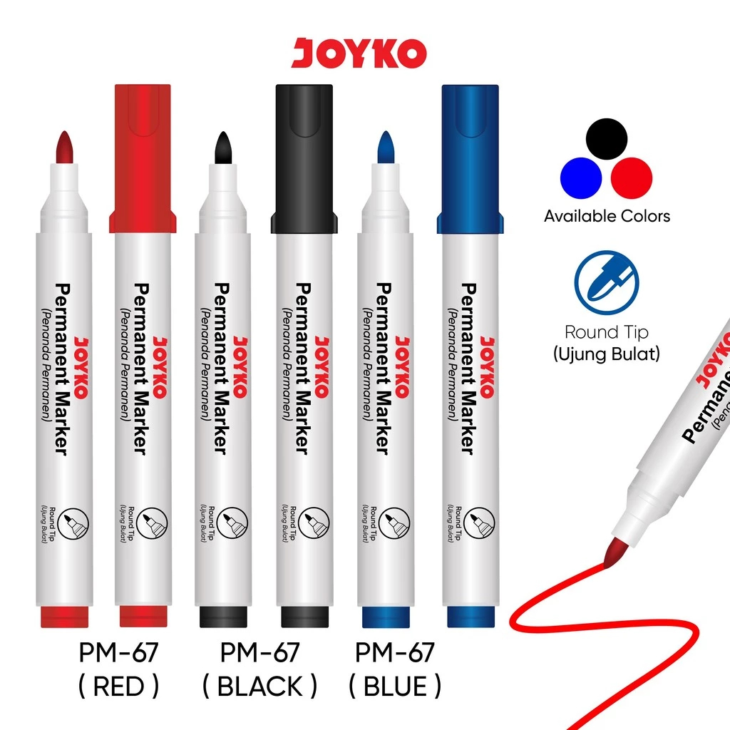 

JOYKO Permanent Marker Spidol Permanen Round Tip PM-67