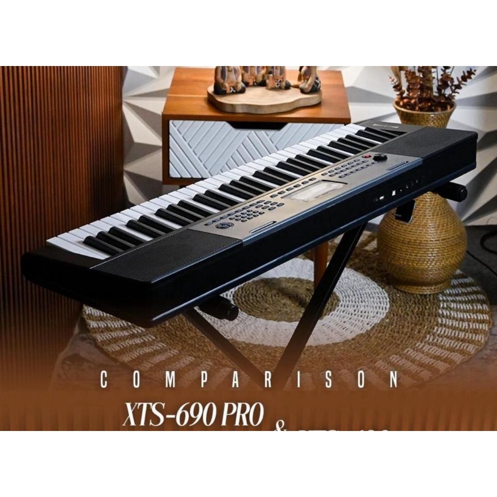 Alat musik keyboard XTS 690 pro Angelet 61 keys piano + stand keyboard