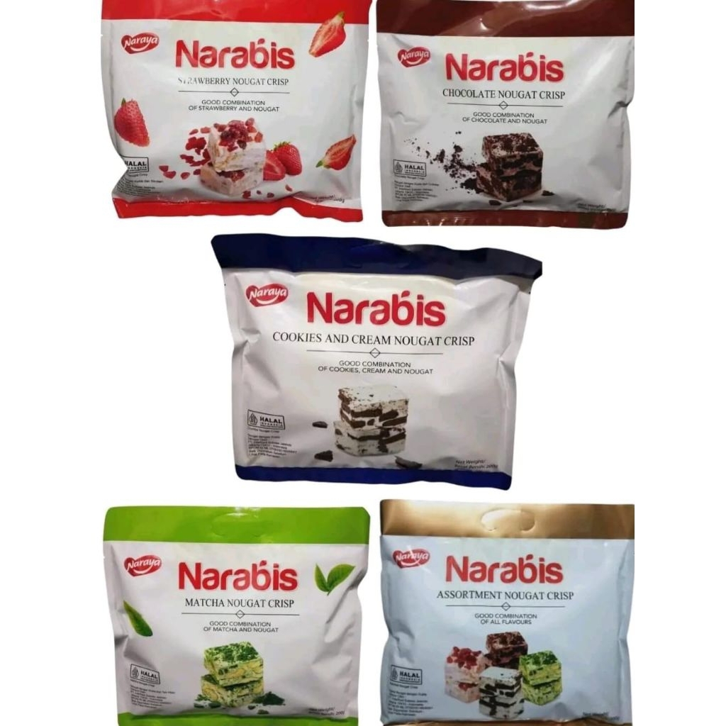 

NARAYA NARABIS Biscuit cookies cream Assortment Nougat Crisp 200 Gram