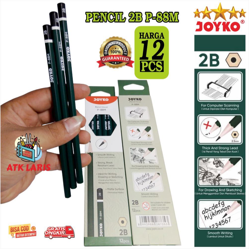 

PENCIL 2B JOYKO PENCIL 2B JOYKO P-88M 2B PENSIL 2B PENSIL 2B HARGA UNTUK 12 PCS