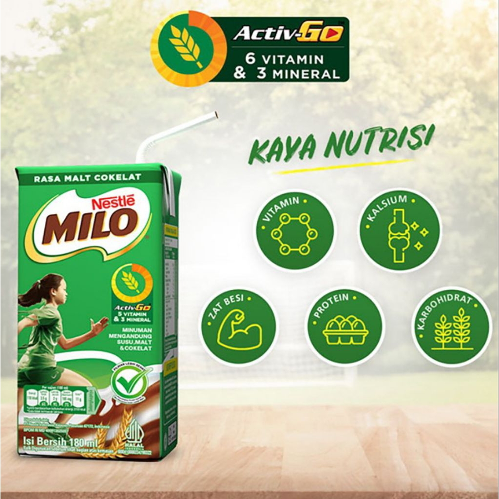 

Milo Activ-Go Cokelat UHT Kotak 180 ml