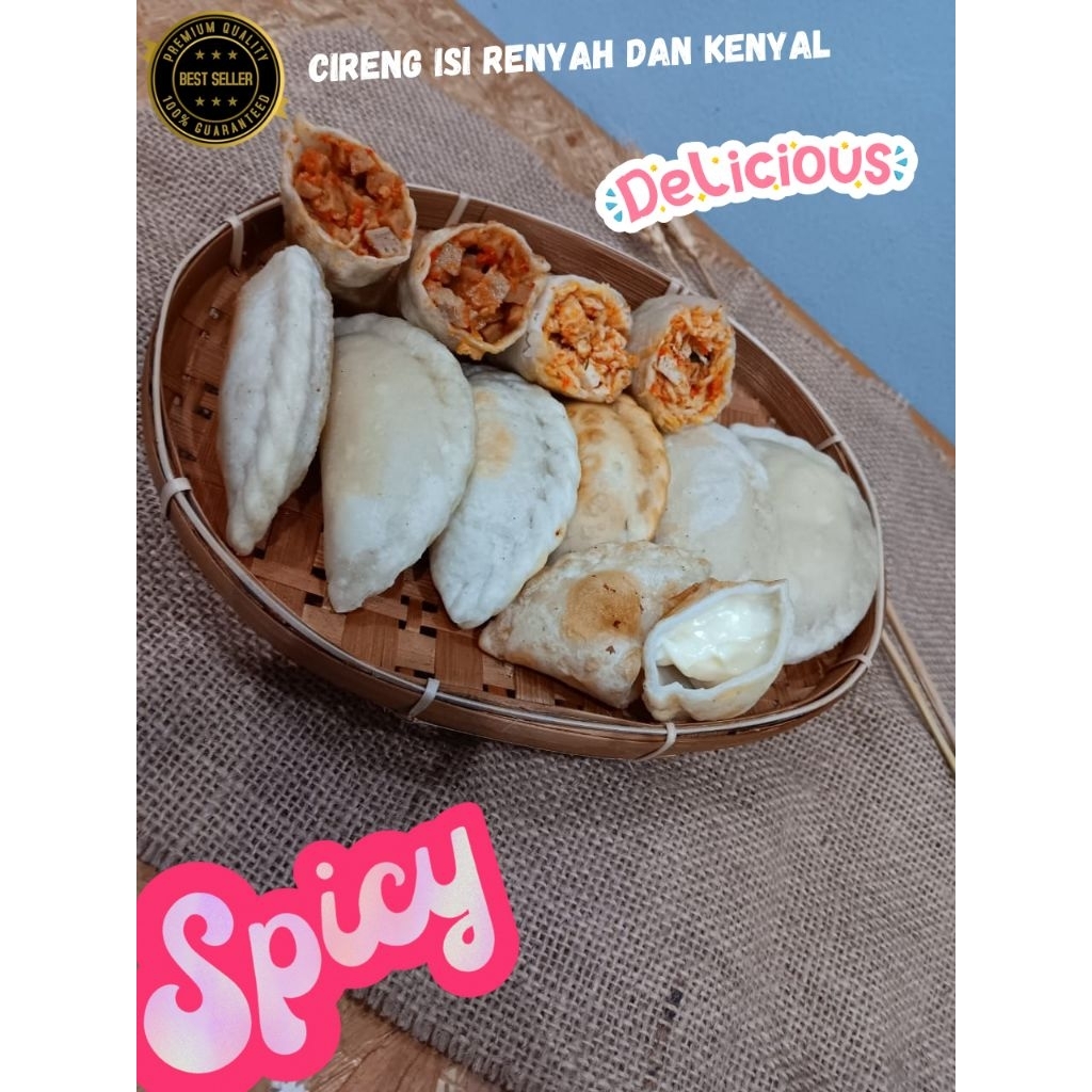 

promo cireng isi suir ayam pedas/baso pedas/keju lumer