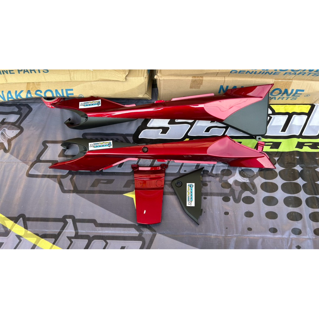 body belakang plus pet bodi belakang set rxz catalyzer rx-z new merah maroon import malaysia