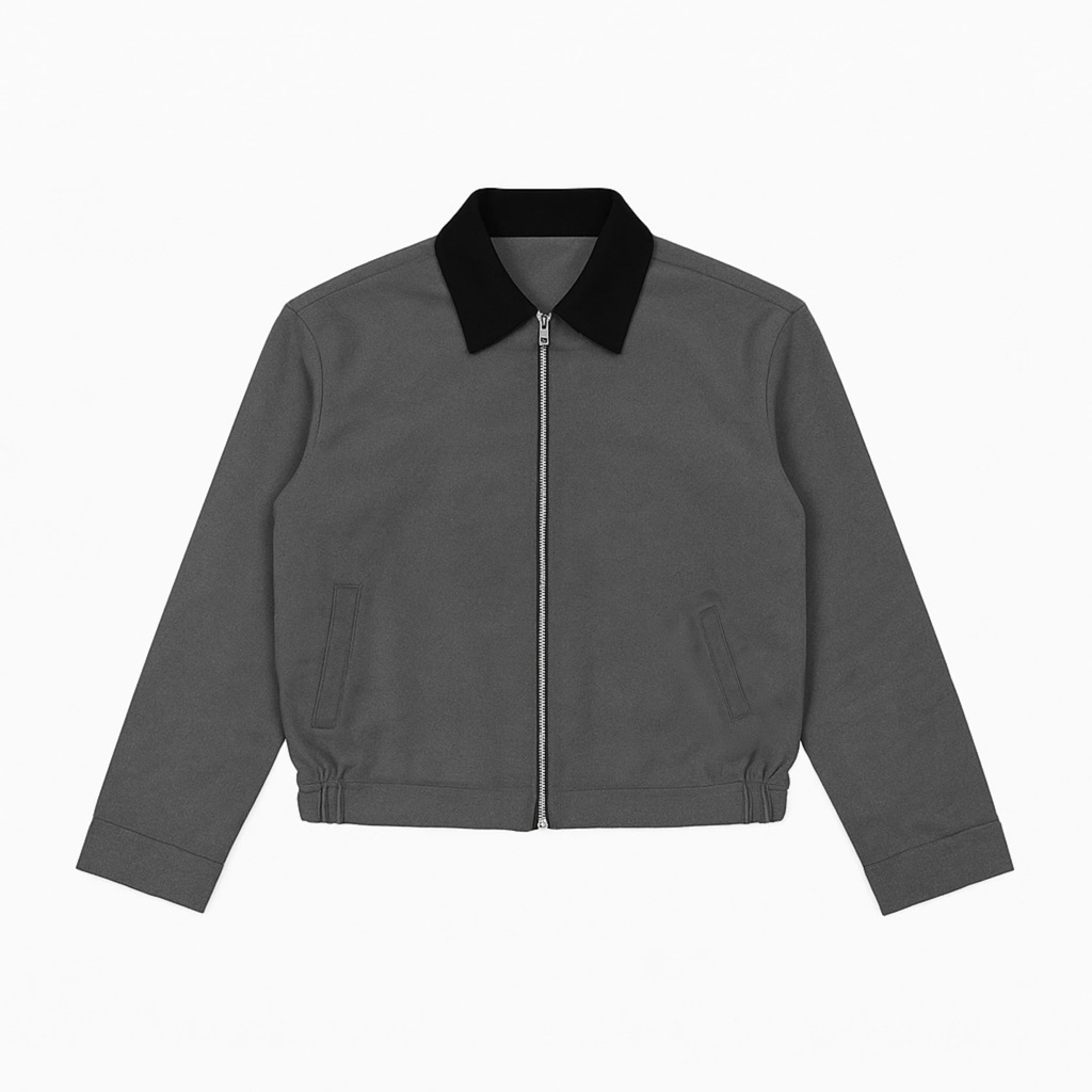 HOT EDINAL Jaket Work Boxy Polos Hitam S-XXL