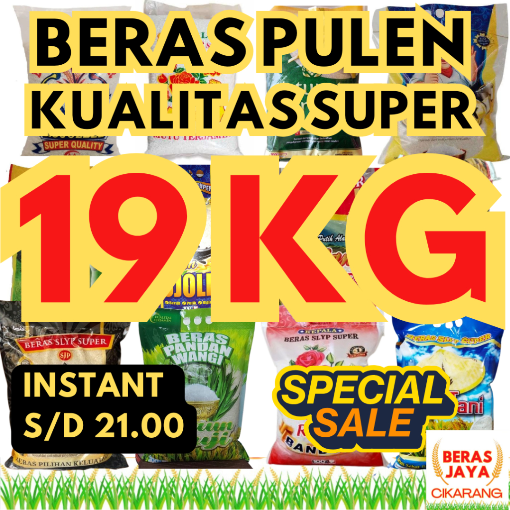 

(SPESIAL SALE SHOPEE!!) Promoo Beras Kualitas Terjamin Bersih Bebas Kutu Super Pulen 19 kg Murah