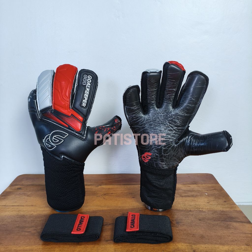 TERBARU FREE SABLON NAMA GOALKEEPER GOO CABALLO RED 2025 BY PGS PRO SARUNG TANGAN KIPER ORIGINAL