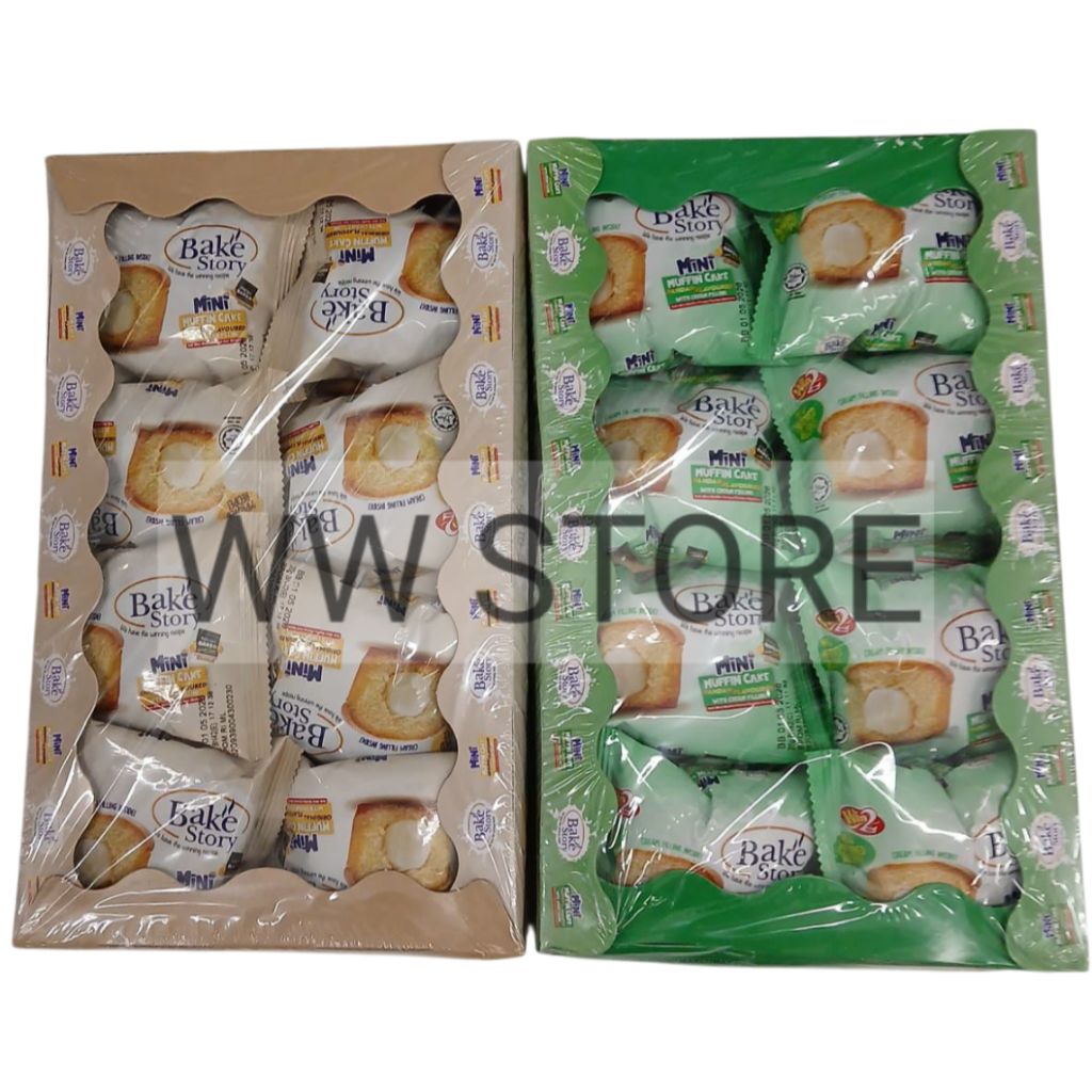 

Cemilan snek makanan ringan keik bolu mini muffin rasa asli pandan Win2 Win 2 Bake Story Original Pandan Flavoured MINI MUFFIN CAKE with CREAM FILLING 320g ( 16pcs x 20g )