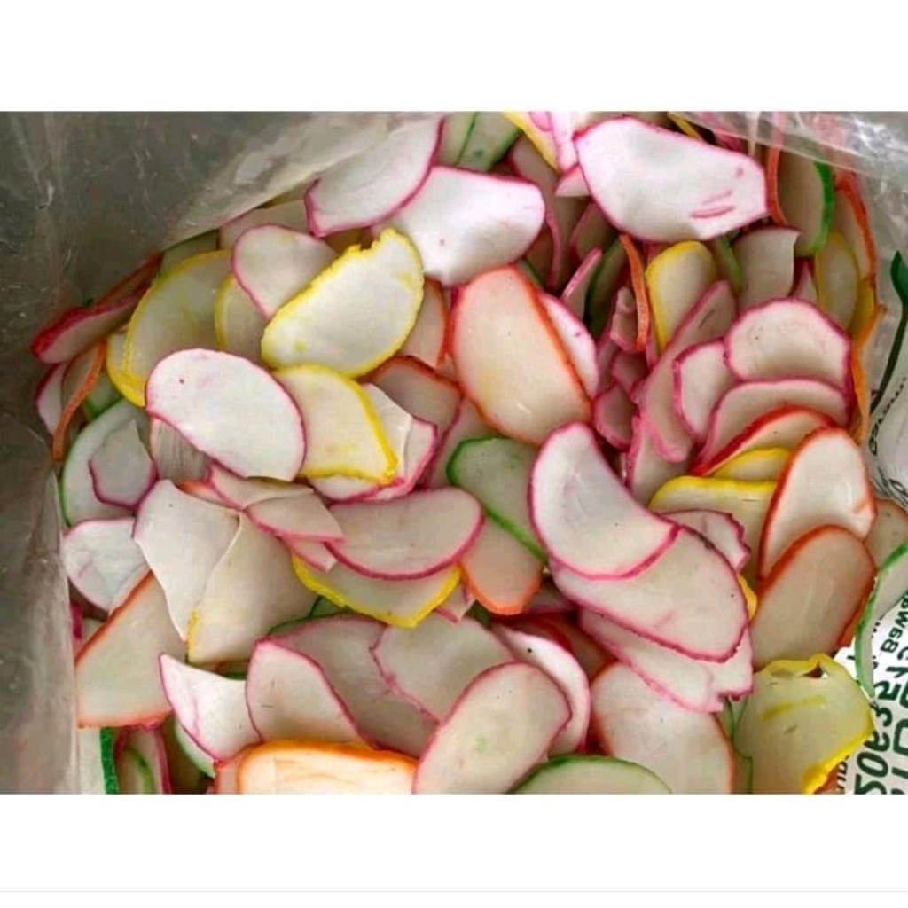 

Termurah krupuk warna warni / krupuk warna warni rasa bawang / krupuk mentah kemasan 250gr dan 500gr