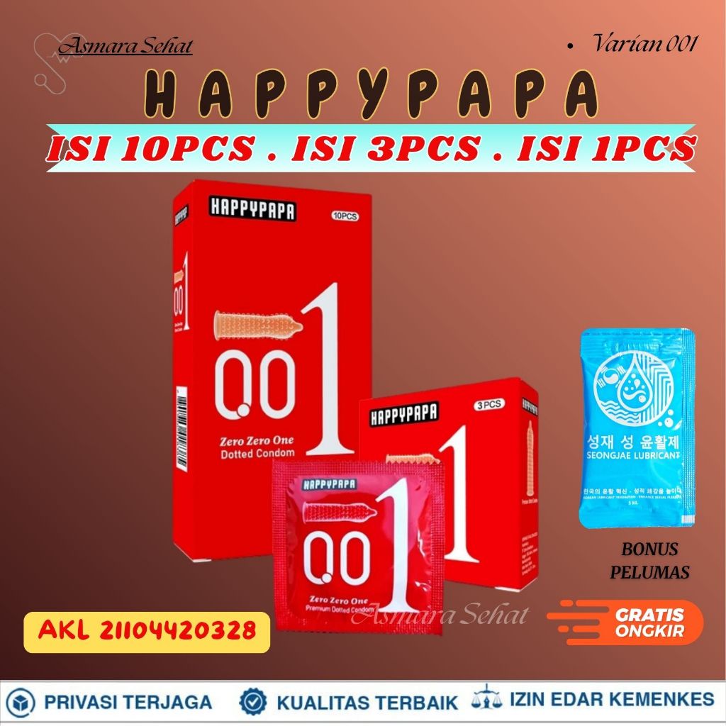 Kondom Happypapa Ori Gerigi Berduri Merah Varian 001