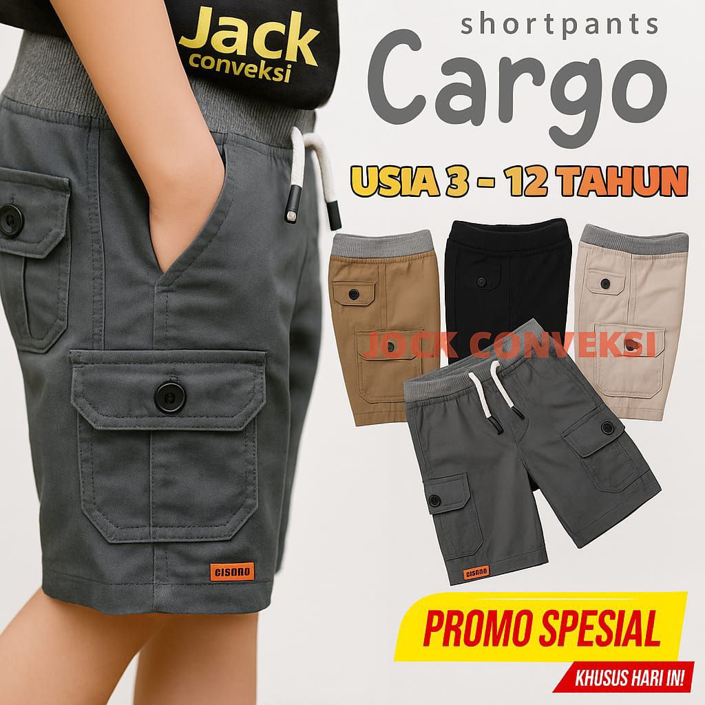 GROSIR Celana Pendek Cargo Anak Umur 6 7 8 9 10 11 12 Tahun / celana cargo anak laki laki / Celana P