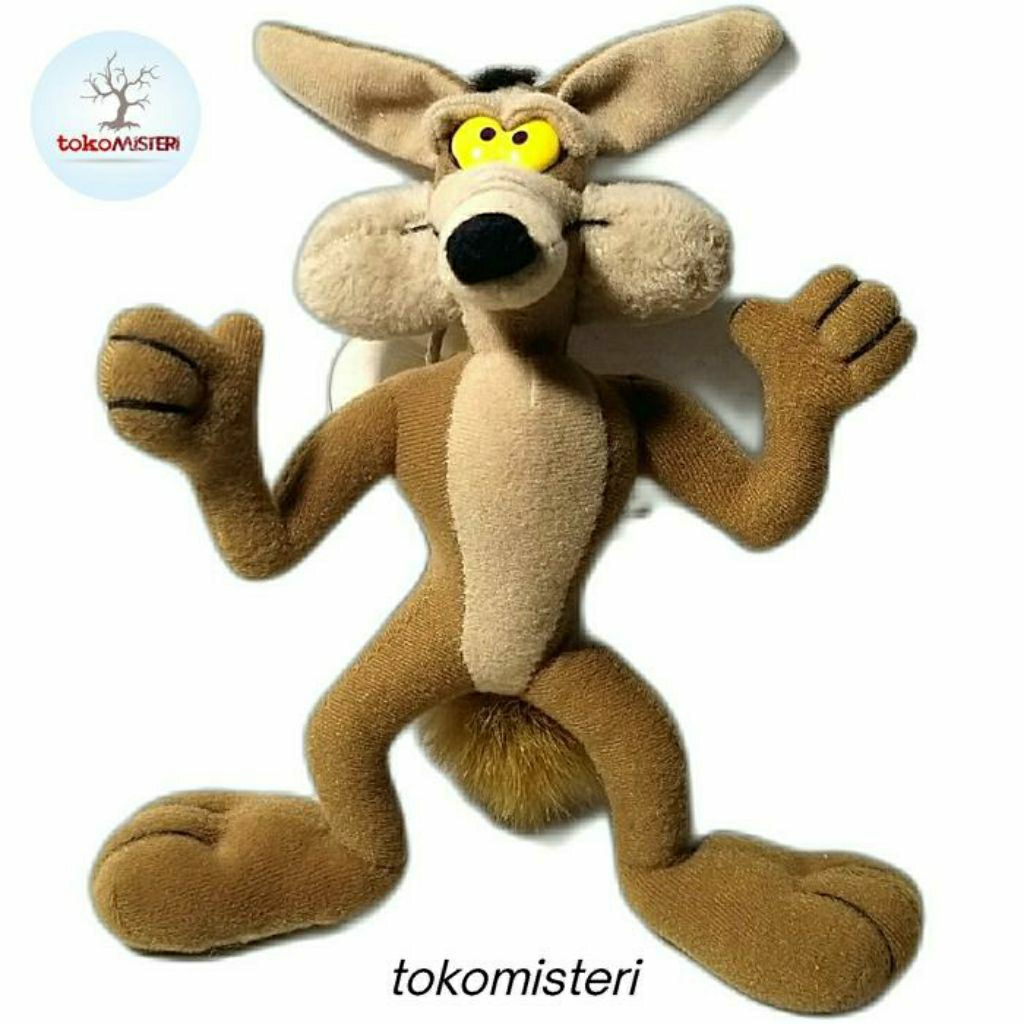 Boneka Serigala Wille Will E Coyote WB Warner Bros 1995 Plush Doll Figure Rare Jadul Vintage Classic