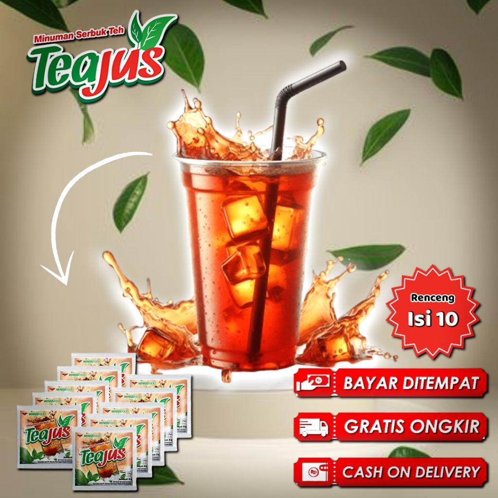 

Minuman Serbuk TEAJUS varian lengkap — Gula batu, Melati, Lemon, Apel, Madu. 1 renceng isi 10 sachet