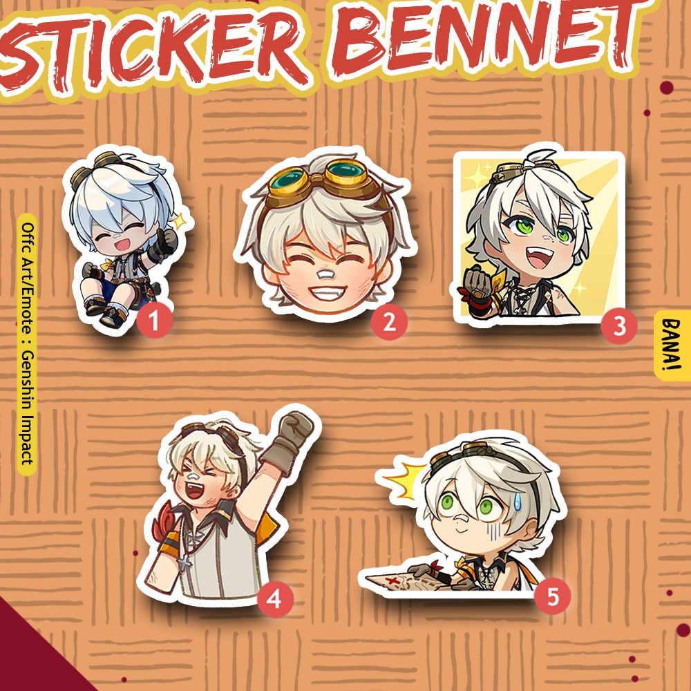 Stiker Bennet Genshin Impact Stiker Anime vinyl waterproof by BANA