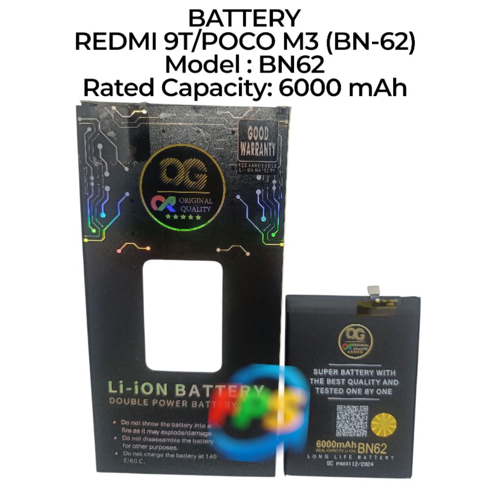 BATTERY ORI OG SUPER REDMI 9T/POCO M3 BN-62 BN62