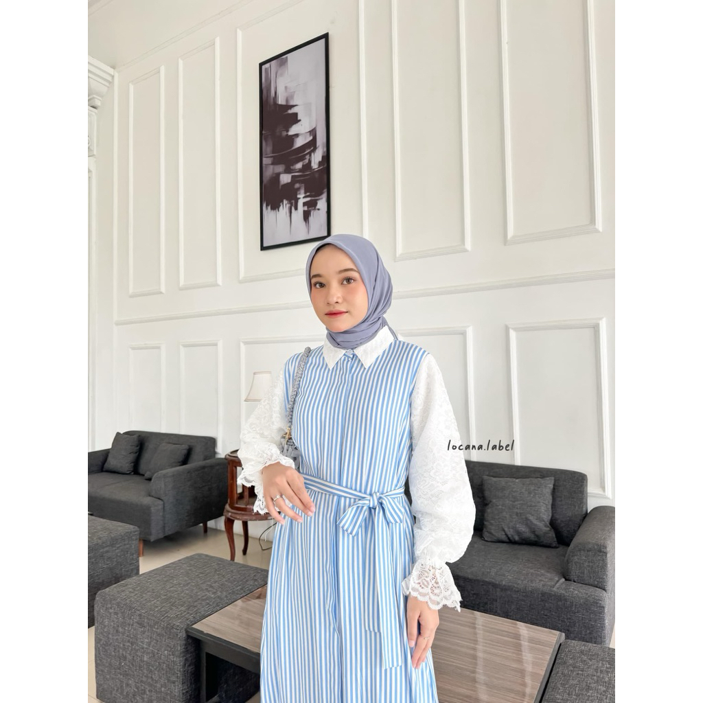 LOCANA LABEL / STRIPE LACEY DRESS ORIGINAL LOCANA LABEL