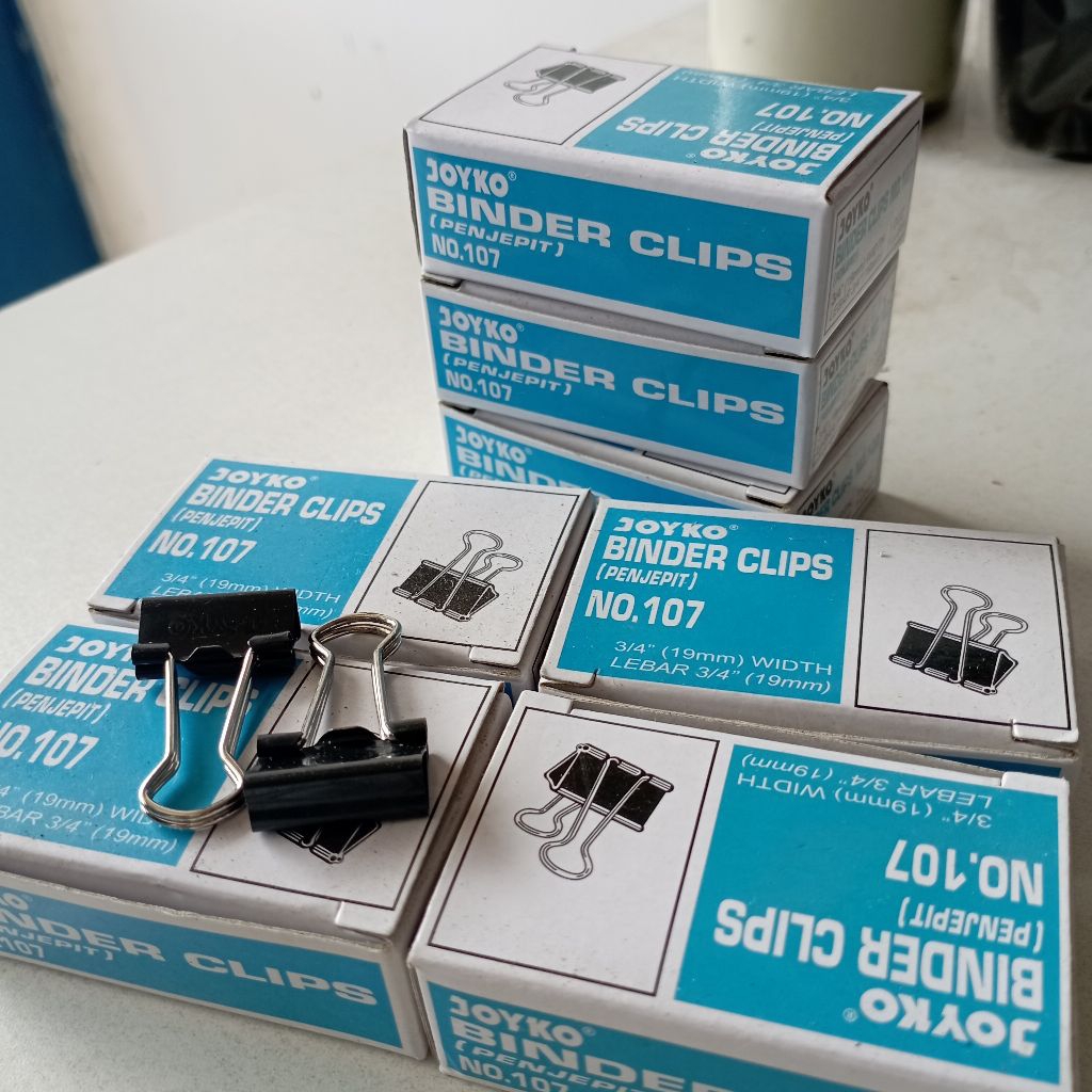 

Binder Clips No. 107 Joyko Penjepit Kertas Hitam